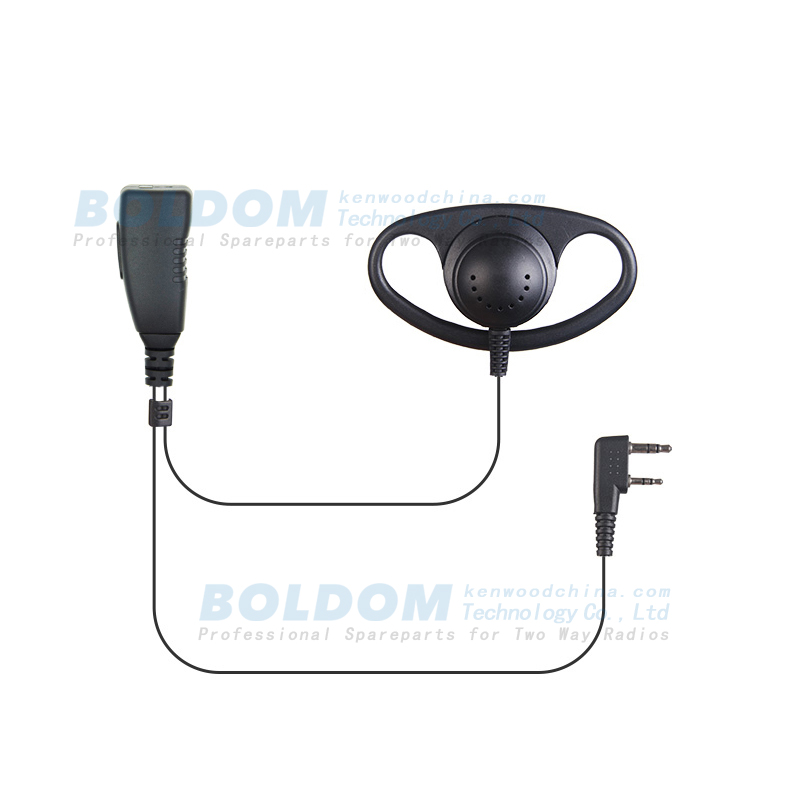 416D D shape earpiece for Motorola kenwood vertex two way radios