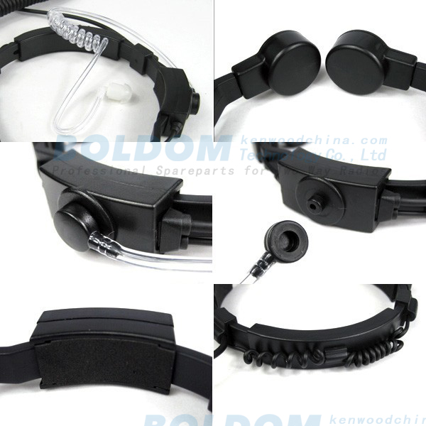 TH04R1 tatical heavy duty  throat mic headset headphone for two way radios with big round PTT