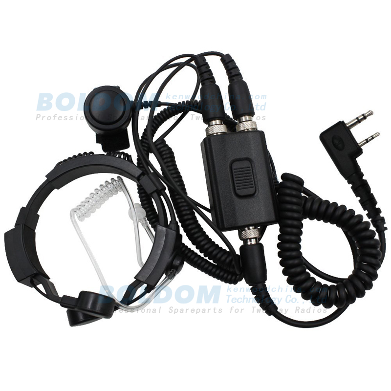 TH04SR1 tatical heavy duty  throat mic headset headphone for two way radios with big round PTT