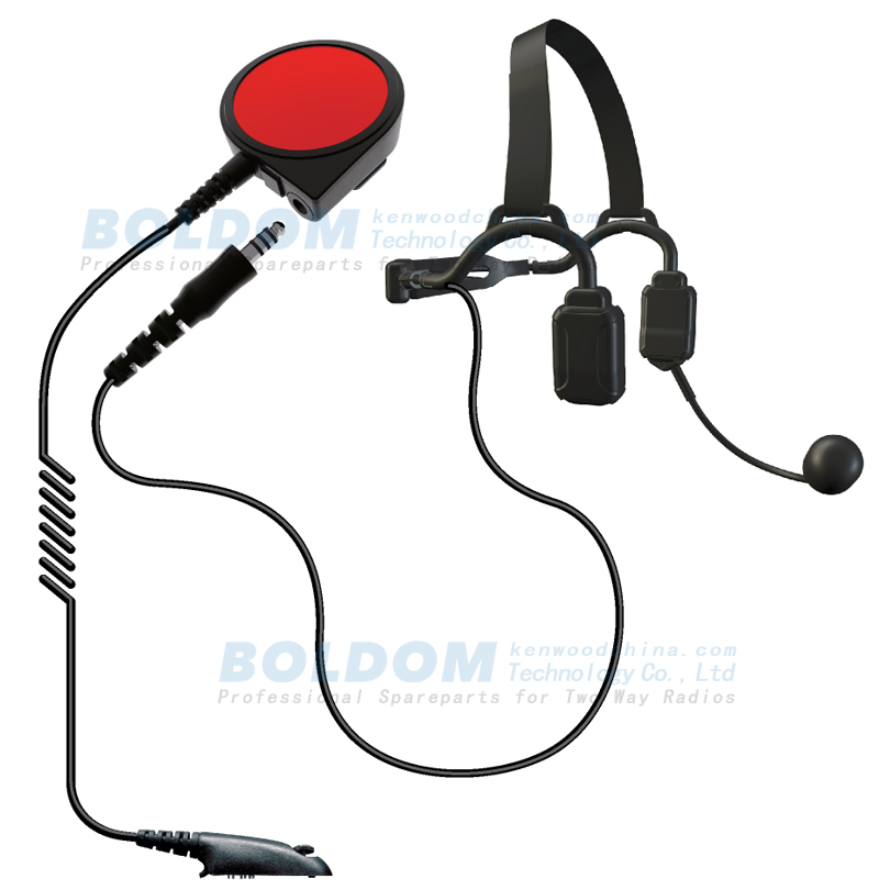 EB590 wrap-around facial bone conduction headset tatical with boom stick for heavy duty use of firefighter military  policeman
