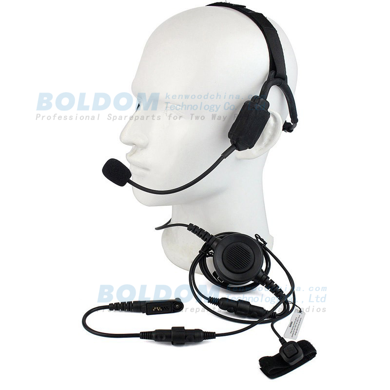 EB500 wrap-around facial bone conduction headset tatical with boom stick for heavy duty use of firefighter military policeman