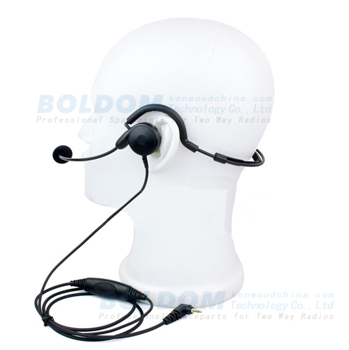 HW300816 behigh ear headset one ear headphone with stick microphone for two way radios