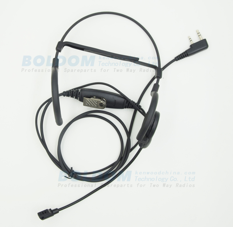 HW300816 behigh ear headset one ear headphone with stick microphone for two way radios