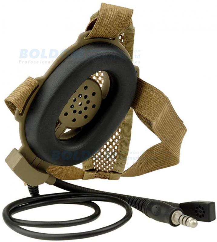 HWB03 brown yellow color headband tatical headset with stick microphone for two way radios