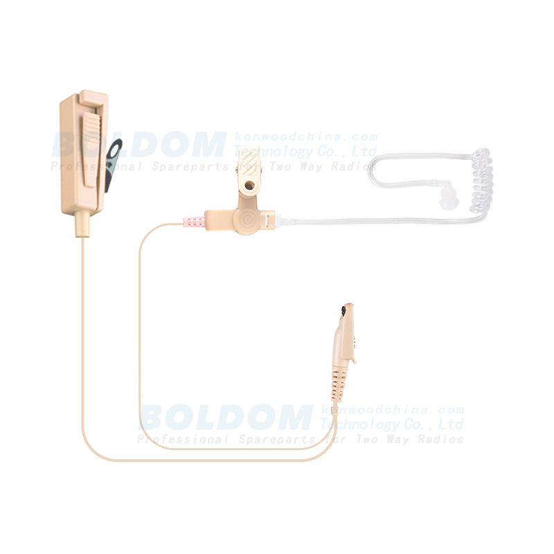 208980B beige earpiece  2 wire Surveillance kit for two way radios kenwood motorola vertex with transparent tube acoustic tube