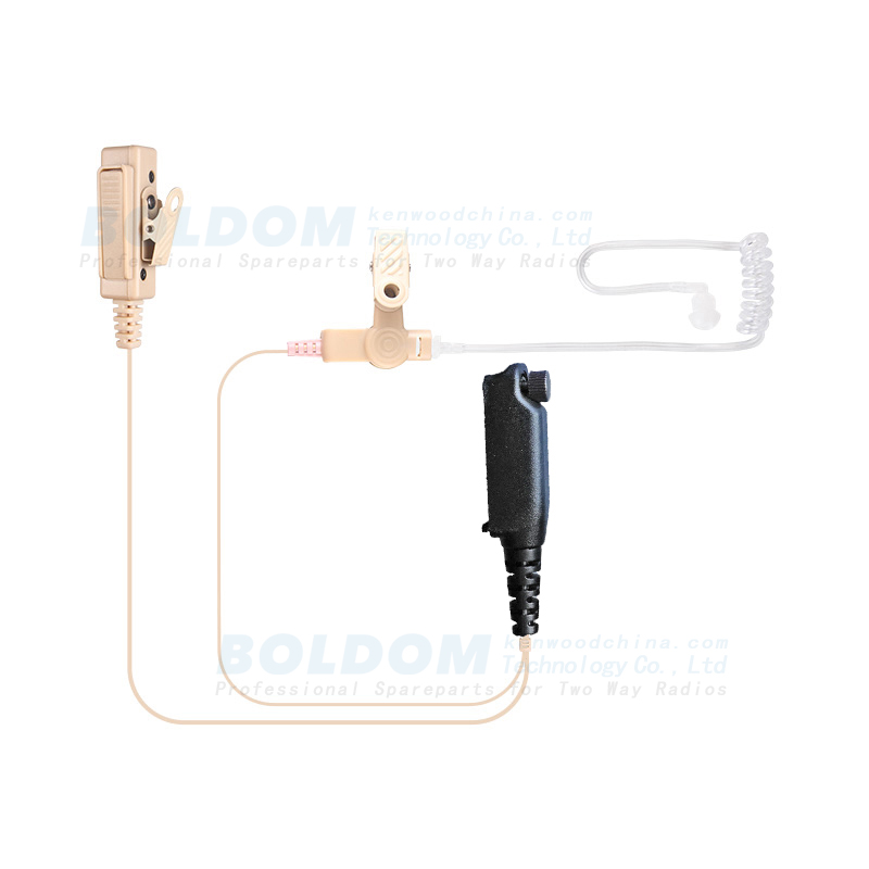 200980B beige earpiece 2 wire Surveillance kit for two way radios kenwood motorola vertex with transparent tube acoustic tube