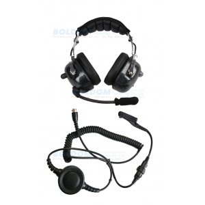 NC02R03B Noise cancelling headsets for two way radio on airport, racing ground and helicopter with big round PTT